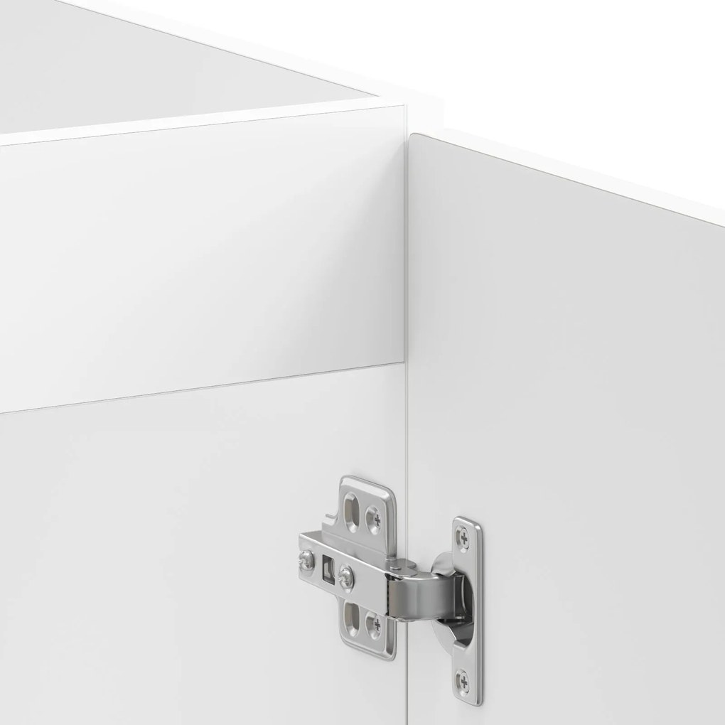 Armário Base para Pia vidaXL "Porto" com Pia Alto Brilho Branco 80x46x