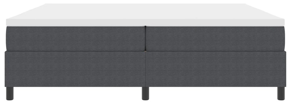 Cama Box Spring com Colchão Cinza Escuro 200x200 cm Tecido de Veludo C