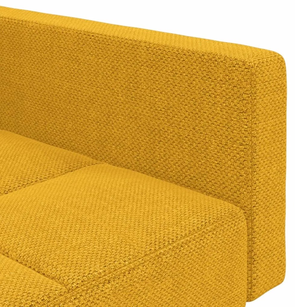 Sofá-cama 2 lugares com duas almofadas tecido amarelo