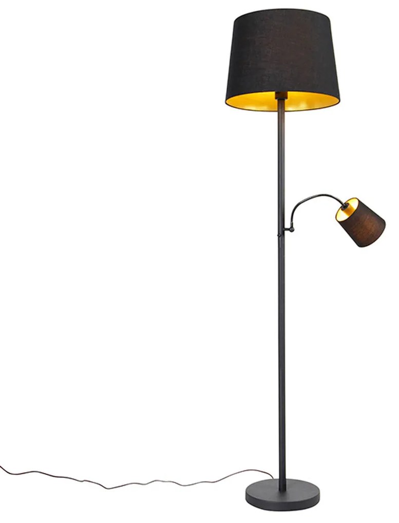 LED Candeeiro de pé inteligente preto com dourado incl. WiFi A60 e E14 - Retro Clássico / Antigo