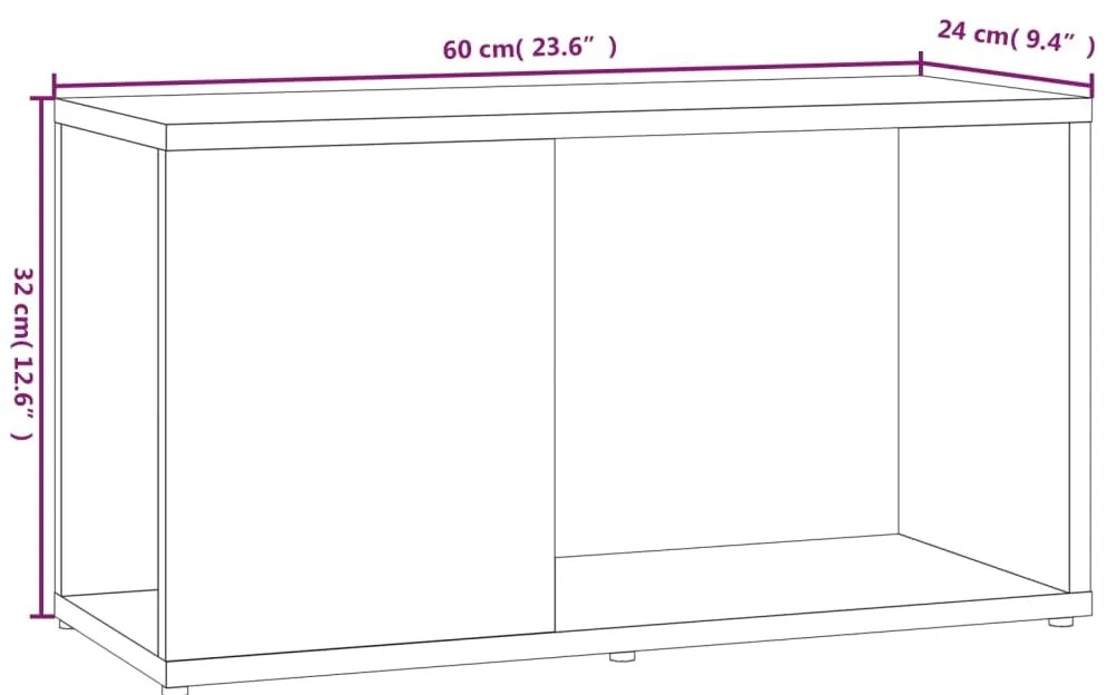 Móvel de TV 60x24x32 cm derivados de madeira cinzento sonoma