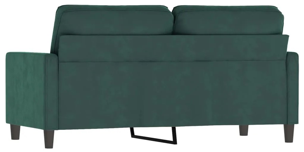 Sofá de 2 lugares 140 cm veludo verde-escuro