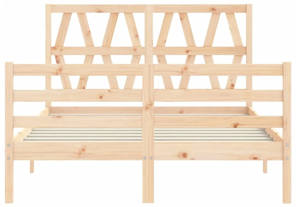 Estrutura de cama com cabeceira 140x190 cm madeira maciça