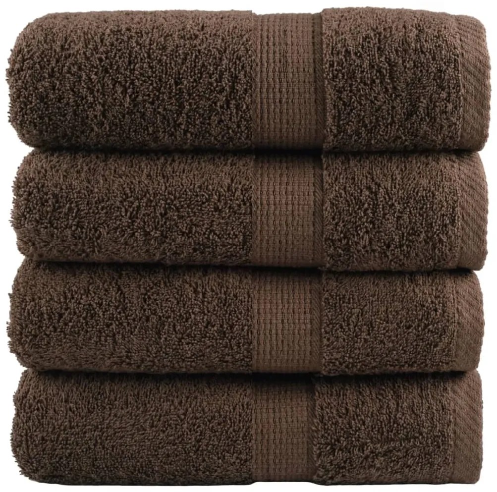 Toalhas de bidé premium SOLUND 4 pcs 30x50 cm 600 gsm castanho
