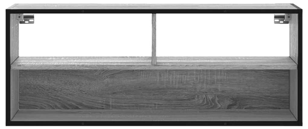 Móvel p/ TV 100x31x39,5 cm deriv. madeira/metal cinzento sonoma