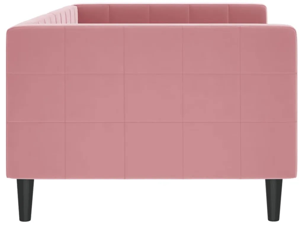 Sofá-cama 90x200 cm veludo rosa