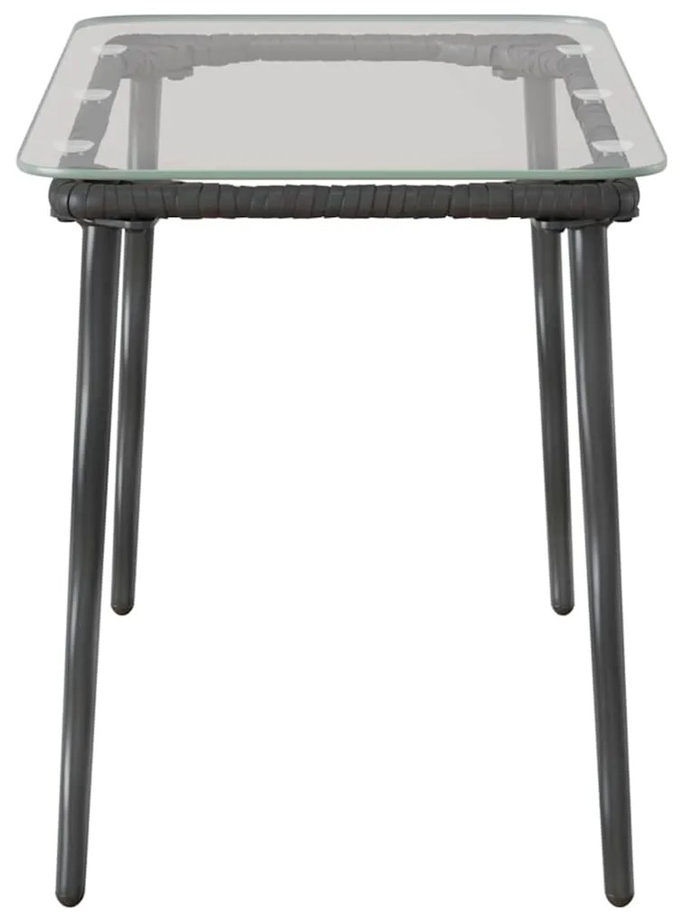Mesa de Jardim Preto 80 x 40 x 45 cm Rattan Sintético