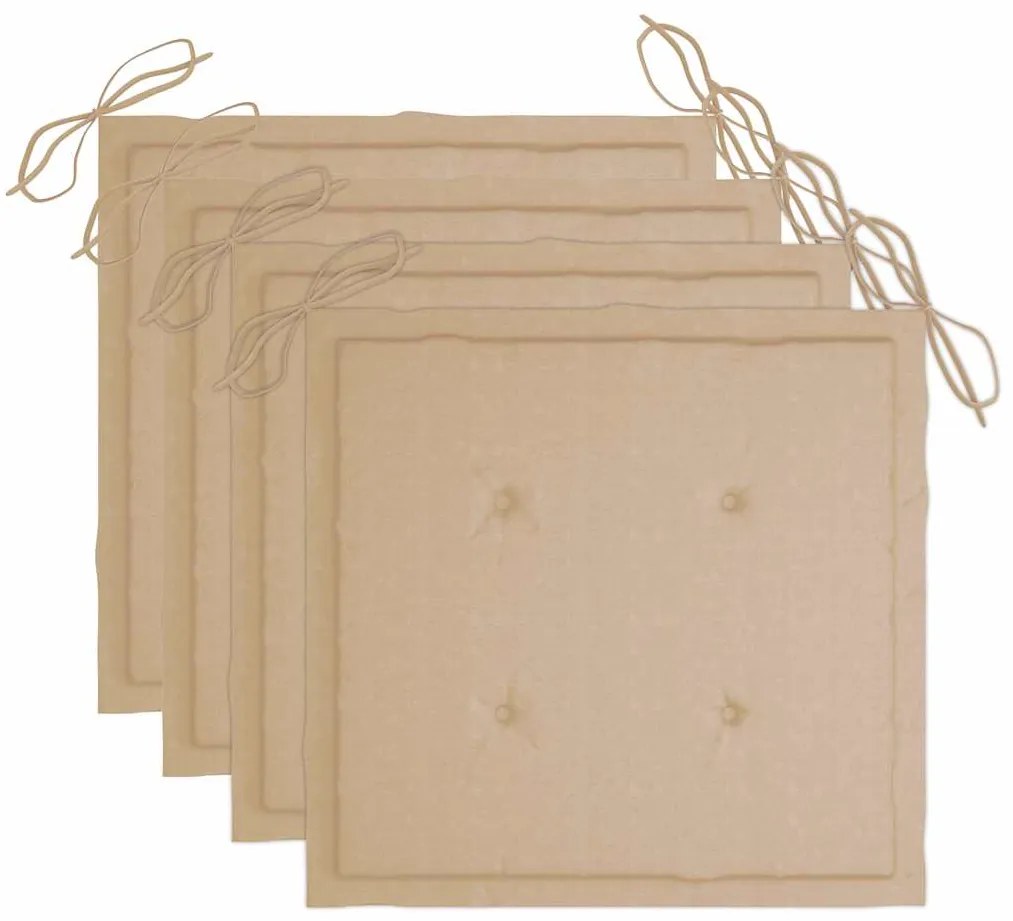 Cadeiras de jardim c/ almofadões 4 pcs madeira de acácia maciça
