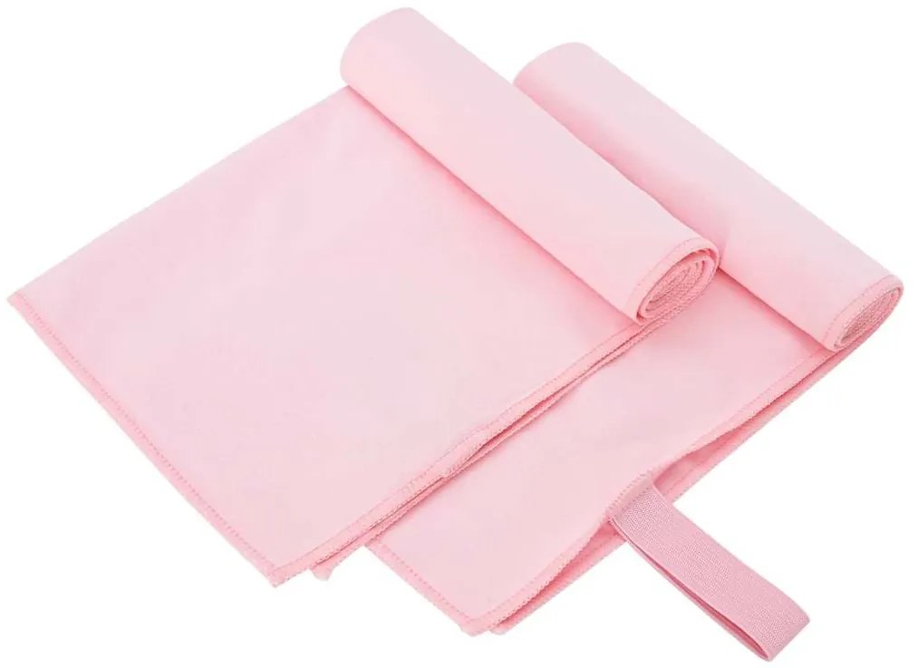 vidaXL Toalhas Esportivas 2 pcs Rosa 50 x 30 cm Poliéster e poliamida