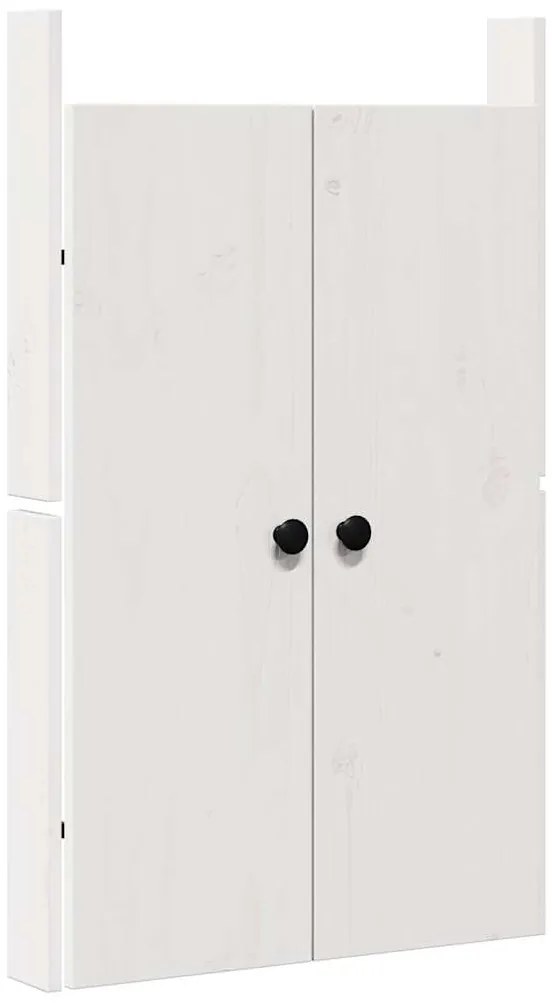 Portas de Cozinha ao Ar Livre Brancas 50x9x82 cm Madeira Maciça de Pin