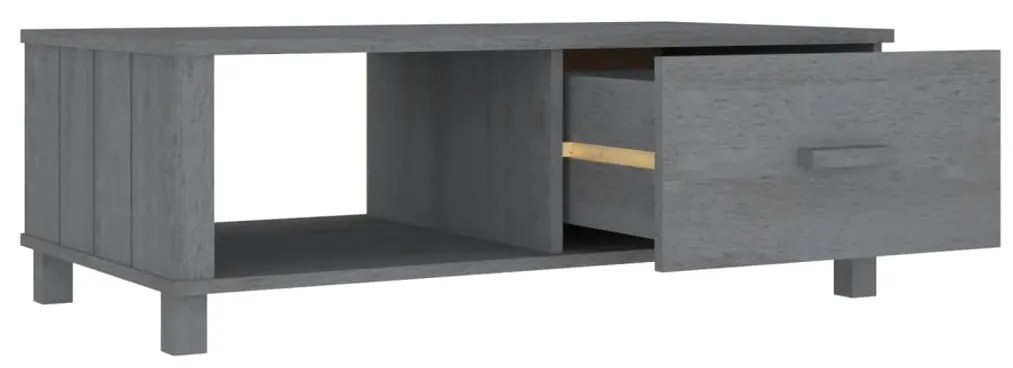 Mesa de centro 100x55x35 cm pinho maciço cinzento-escuro