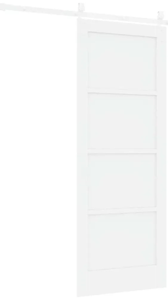 Porta Deslizante vidaXL com Conjunto de Ferragens Brancas 78x202 cm Ma