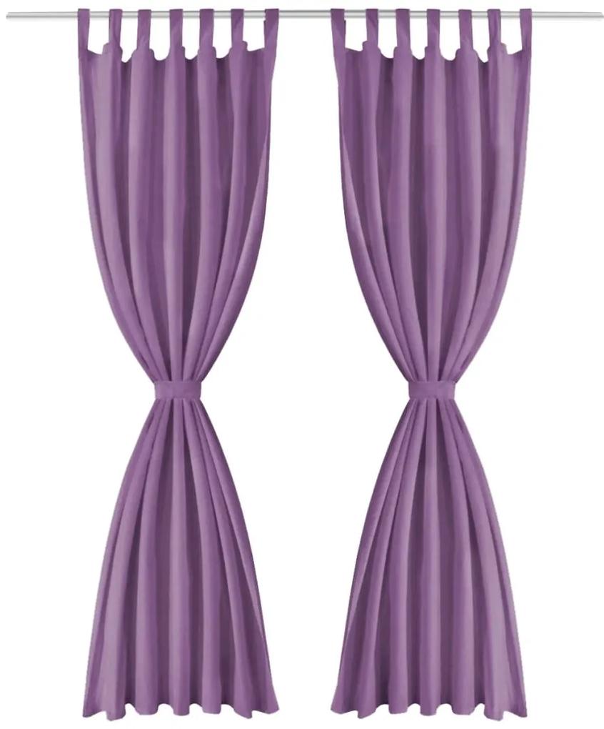 Cortinas de cetim com presilhas 2 pcs 140x245 cm lilás