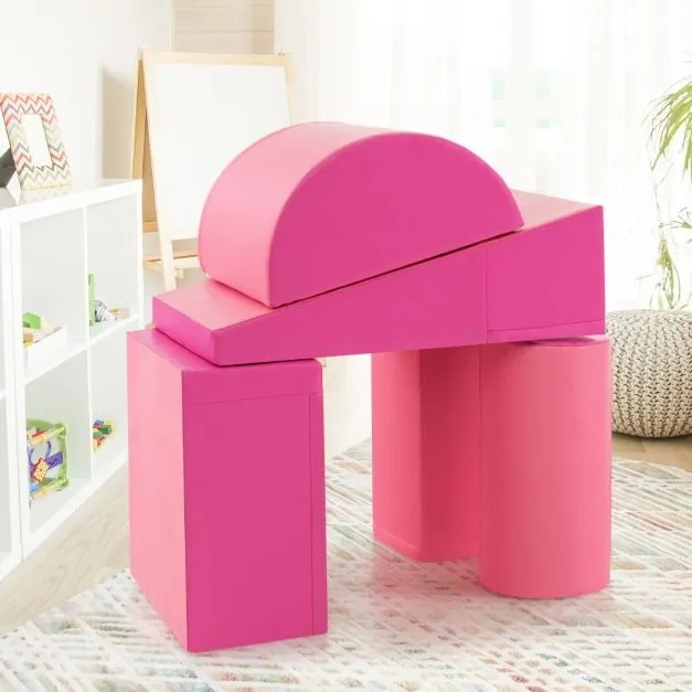 Conjunto de blocos de espuma grandes para crianças Blocos de construção Brinquedos educativos para bebés Vermelho
