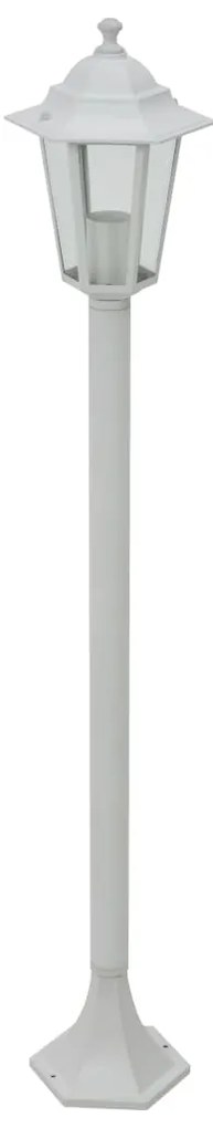 Candeeiros de pé para jardim 6 pcs E27 110 cm alumínio branco