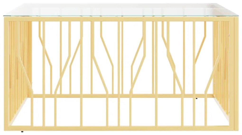 Mesa de centro 100x100x50 cm aço inoxidável e vidro