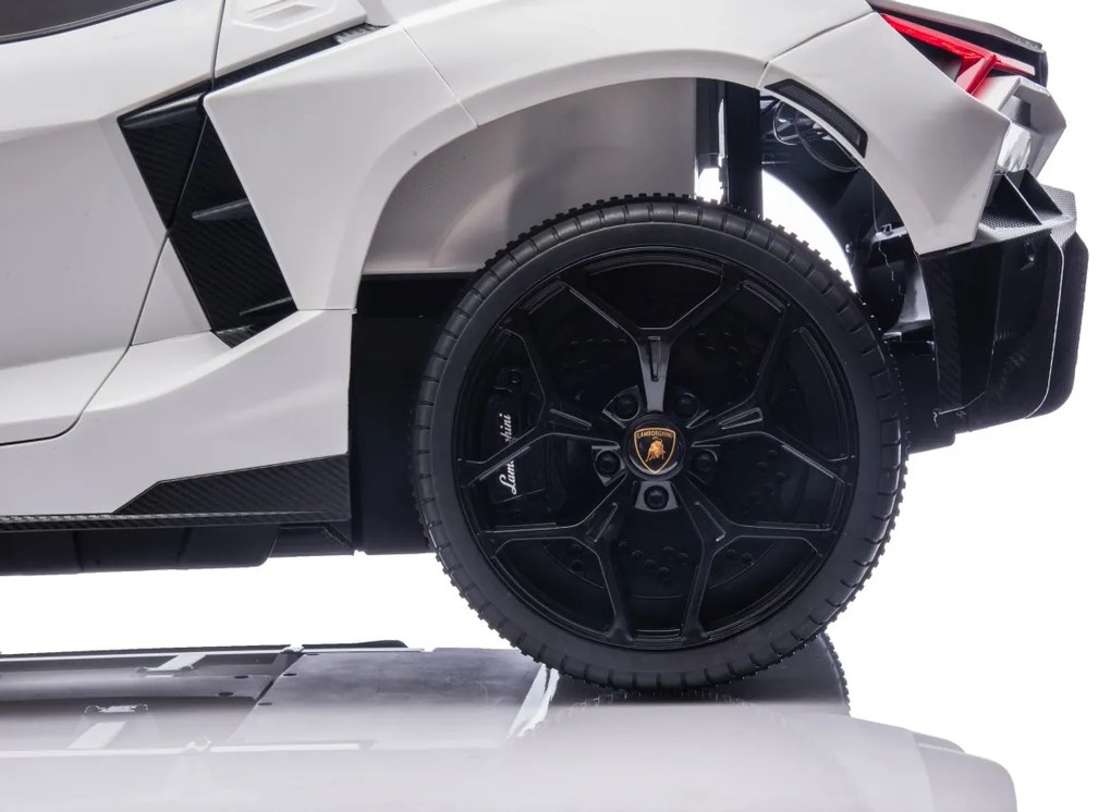 Carro elétrico para Crianças 2 Lugares Lamborghini Revuelto XL STRONG 24V, Rodas AR bombeado, Assento Couro ecológico Branco