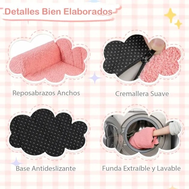 Sofá dobrável 2 em 1 em forma de concha para crianças, convertível em cama com braços, capa removível e base antiderrapante, para maiores de 3 anos, c