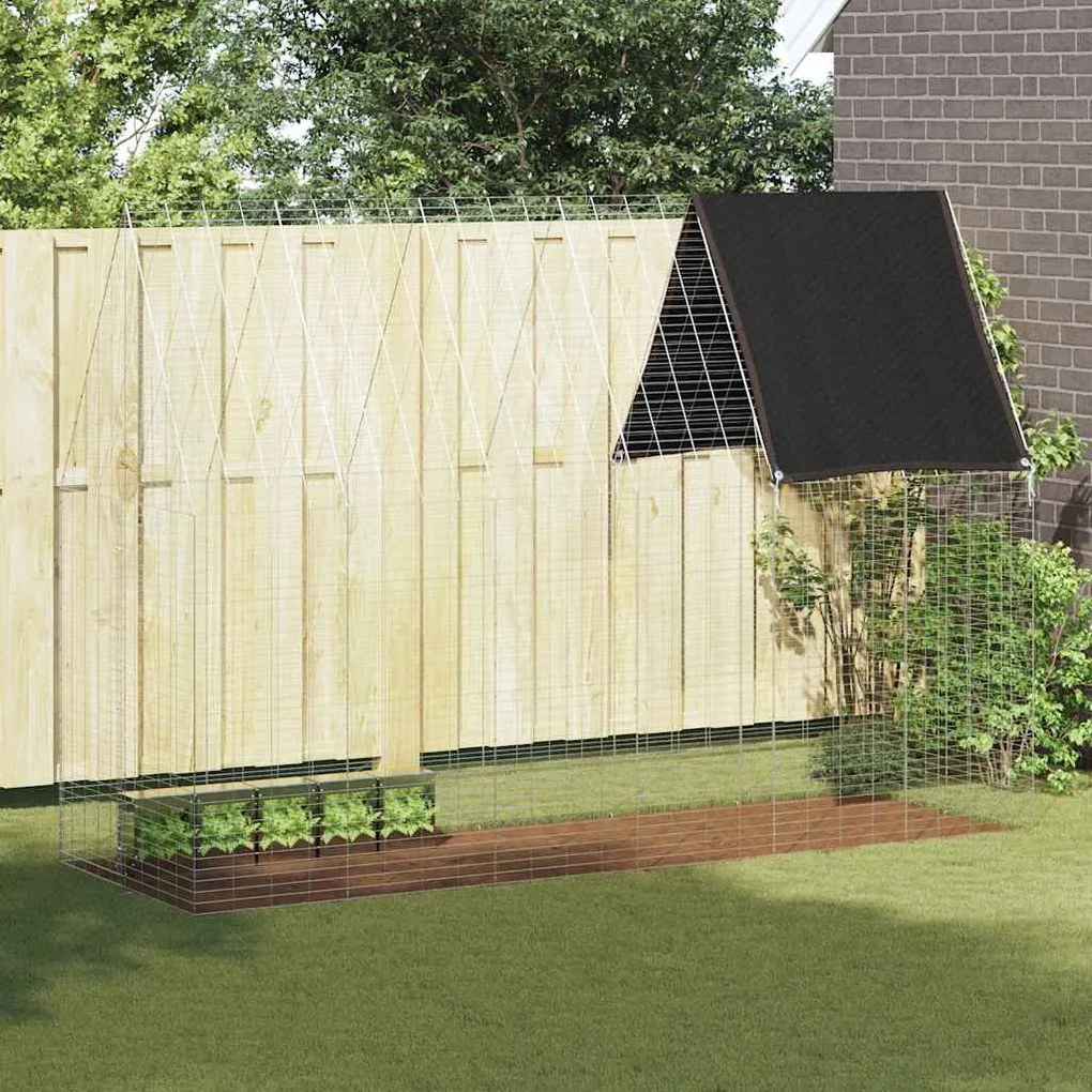 vidaXL Gaiola para Coelhos Prateado 300 x 100 x 210 cm Aço Galvanizado
