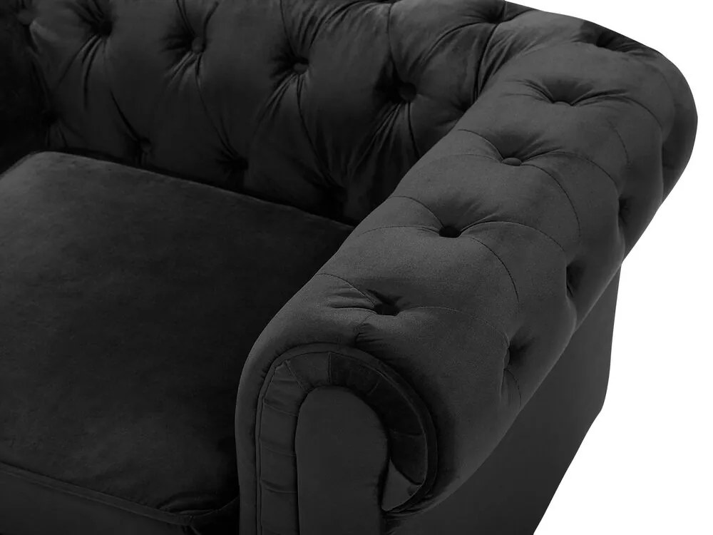 Poltrona em veludo preto CHESTERFIELD Beliani