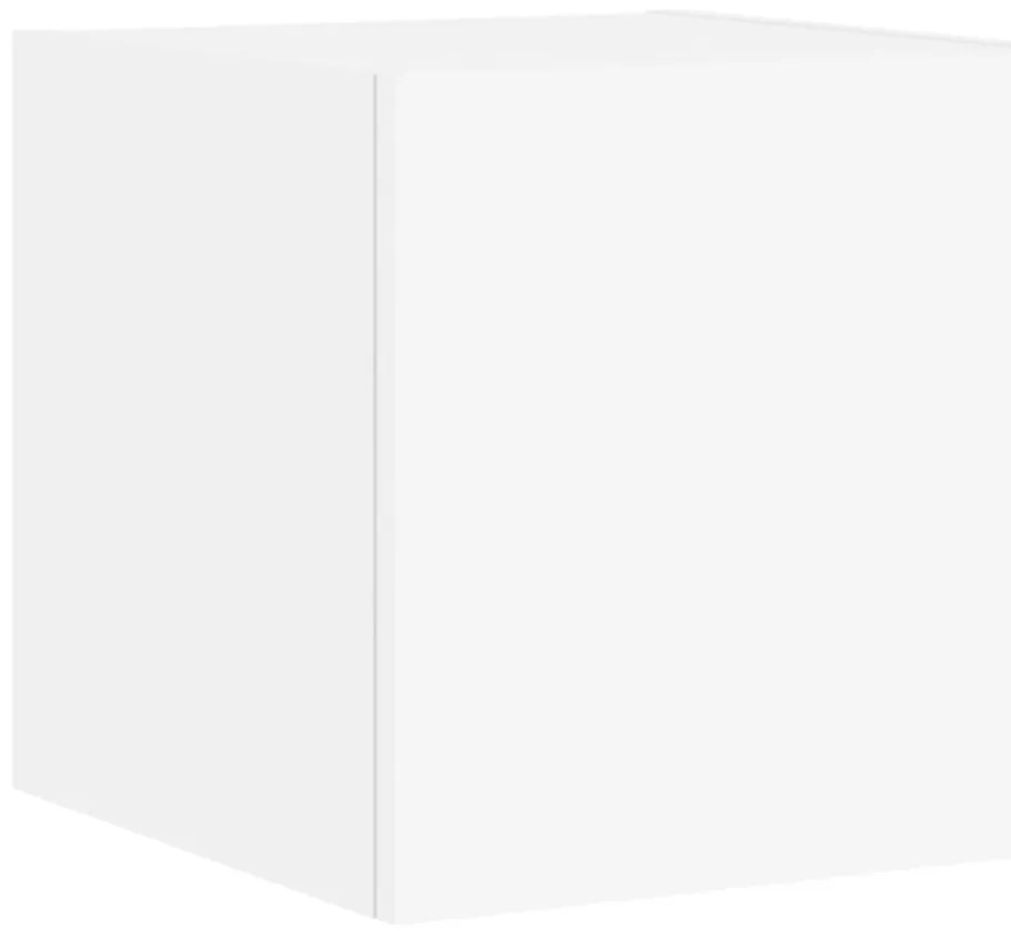 Móvel de parede para TV com luzes LED 30,5x35x30 cm branco