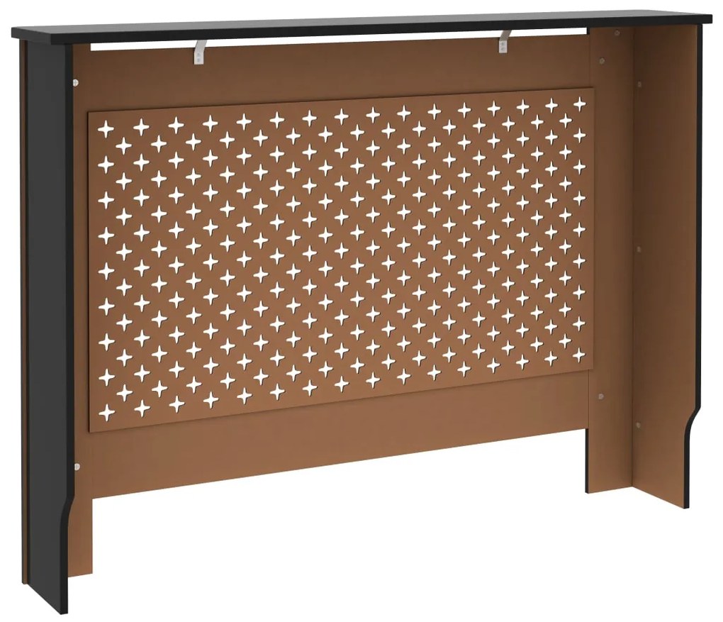 Cobertura de radiador 112x19x81,5 cm MDF preto