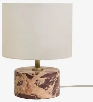 Candeeiro De Mesa Em Pedra Natural Orlena Mármore Vermelho Cherry Gold & Branco-escuro Ø20 Cm - ↑15 Cm Arlina - Sklum