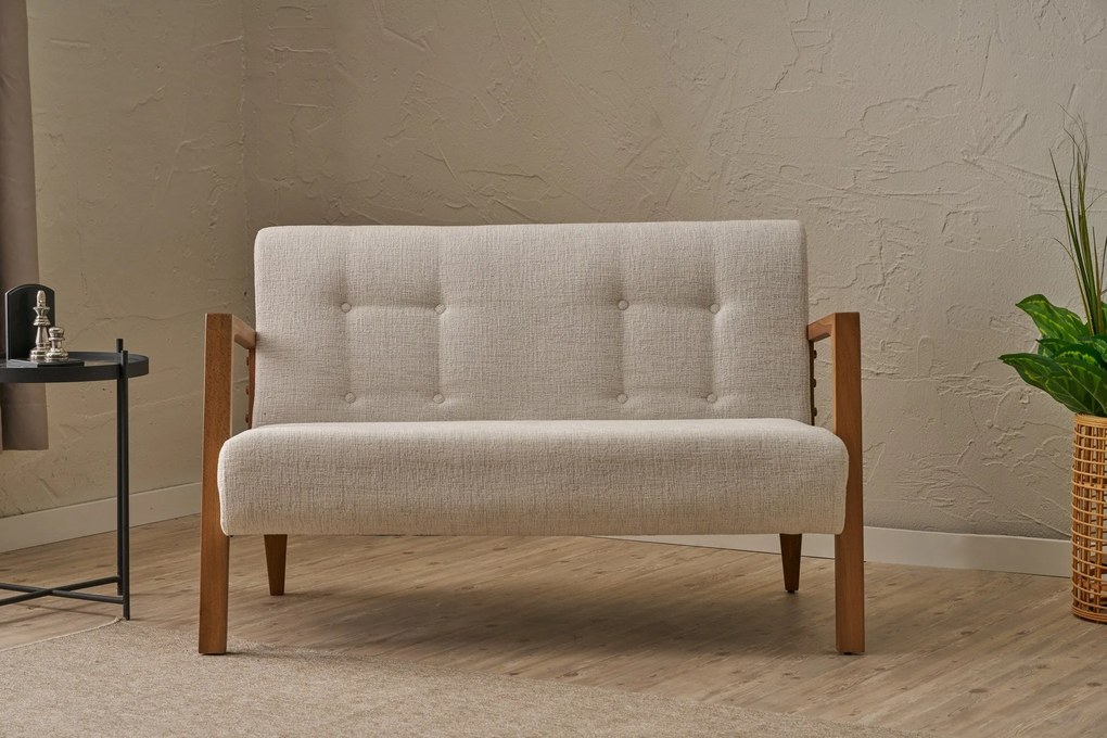 Sofá de 2 Lugares Kemer – Creme – 114 cm x 80 cm x 85 cm
