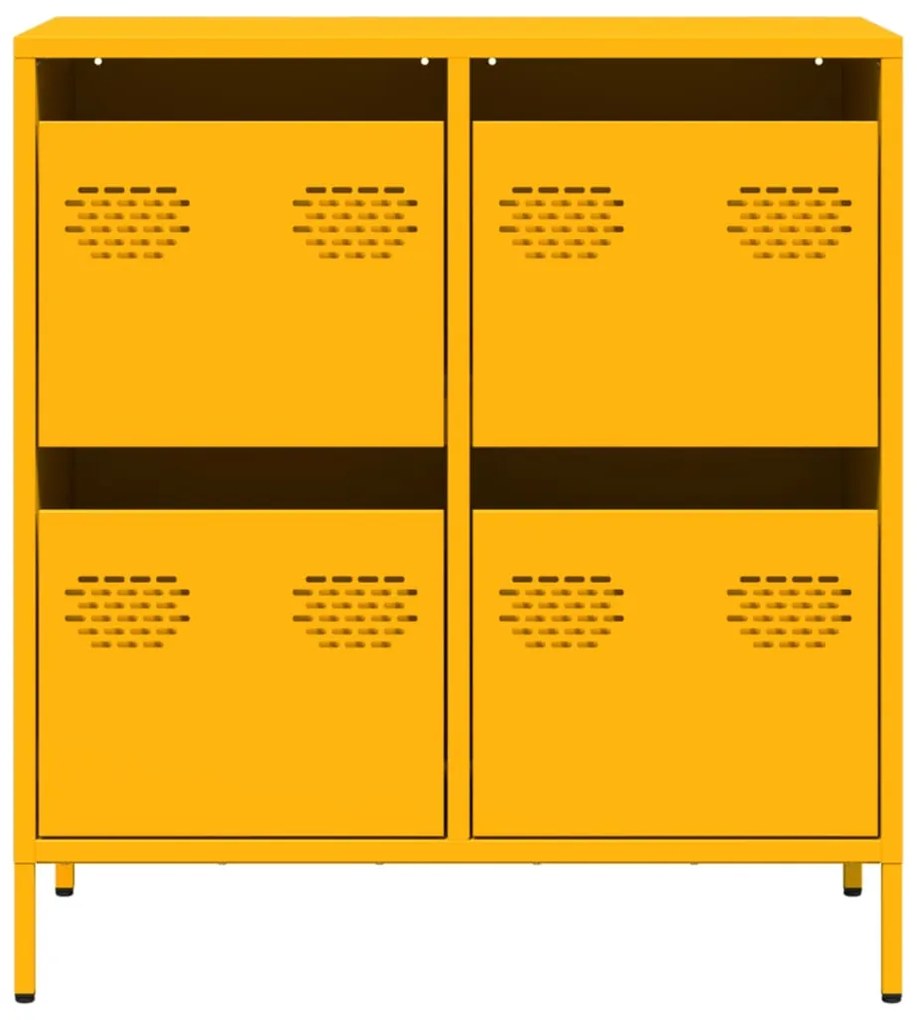 Aparador 68x39x73,5 cm aço laminado a frio amarelo mostarda