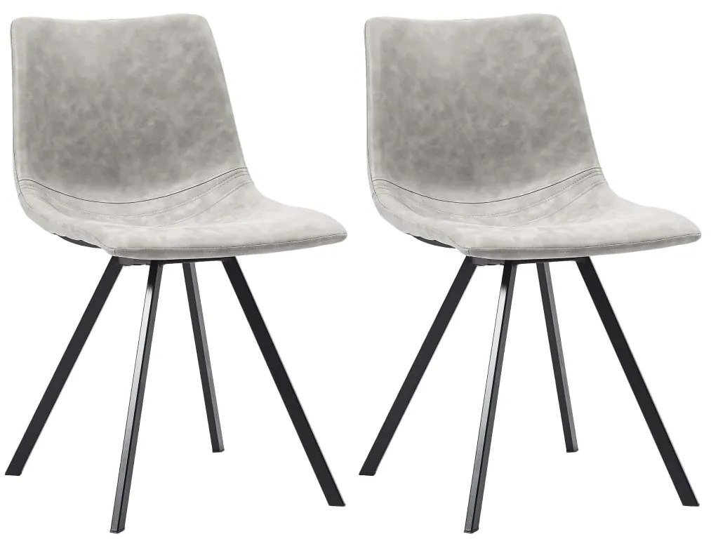 vidaXL Cadeiras de jantar 2 pcs couro artificial cinzento-claro