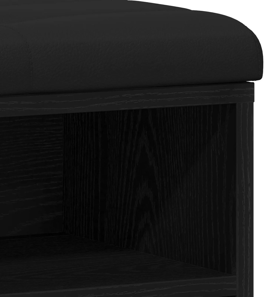 Banco de Armazenamento vidaXL Madeira de Carvalho Preto 100x30x48 cm
