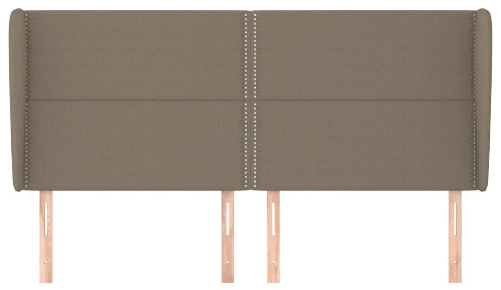 Cabeceira cama abas tecido 203x23x118/128 cm cinza-acastanhado