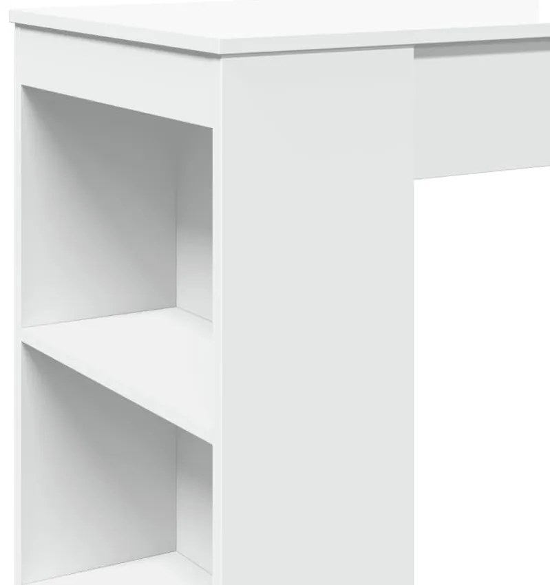 Mesa de bar com prateleiras derivados de madeira branco