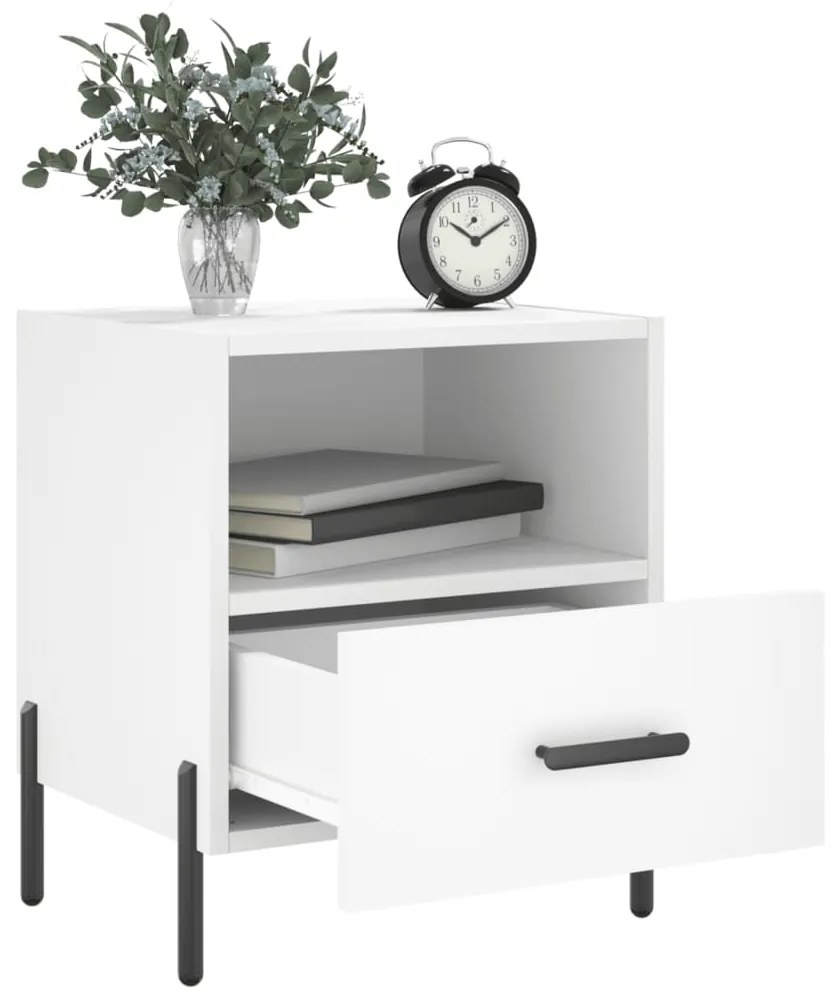 Mesas de cabeceira 2 pcs 40x35x47,5 cm deriv. de madeira branco