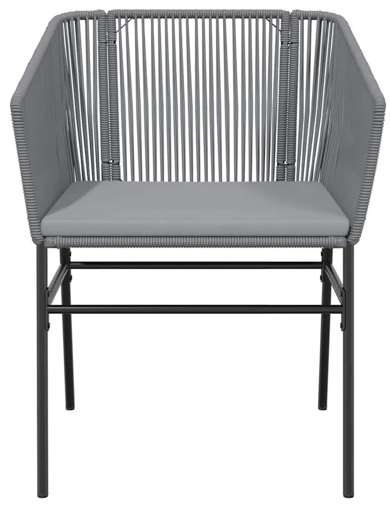 Conjunto jantar jardim 5 peças almofadas vidro vime cinzento PE