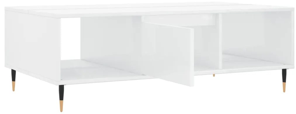 Mesa de centro 104x60x35 cm derivados madeira branco brilhante