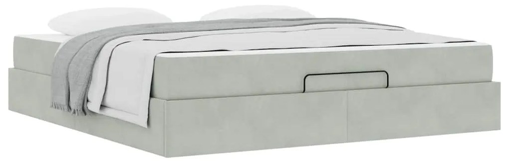 Estrutura da Cama Outros Cinzento-claro 180 x 200 cm Veludo
