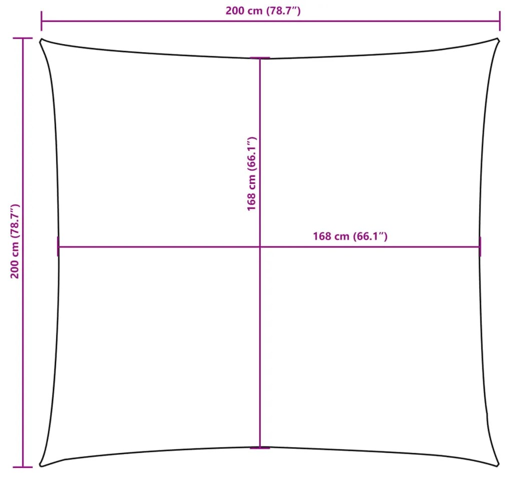 Para-sol estilo vela tecido oxford quadrado 2x2 m vermelho
