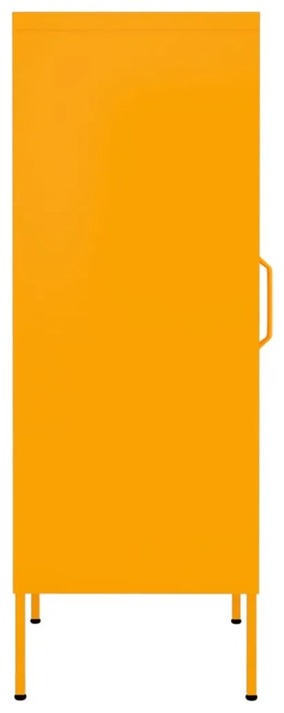 Armário de arrumação aço 42,5x35x101,5 cm amarelo mostarda