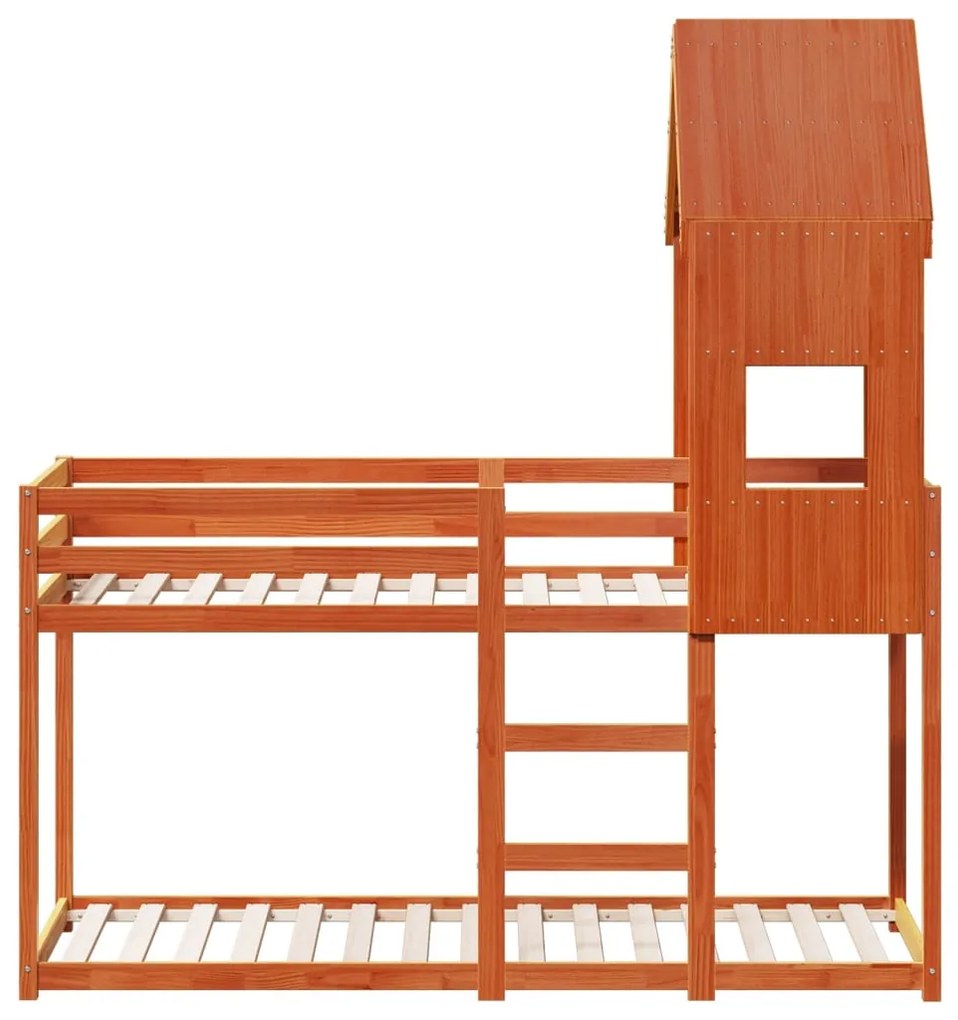 Beliche com telhado 75x190 cm madeira pinho maciça castanho-mel