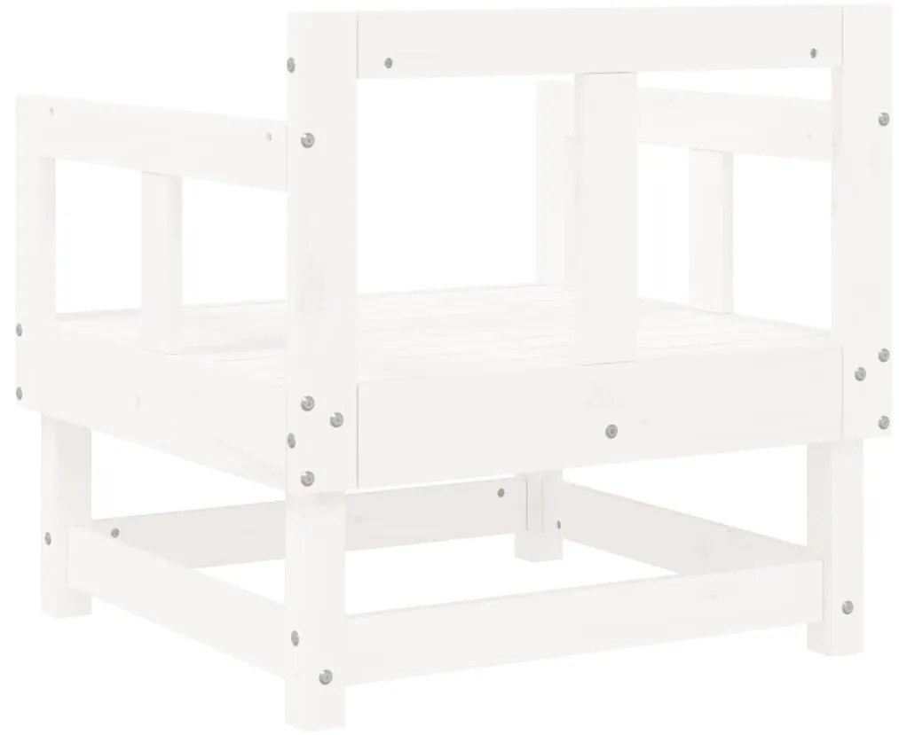 Cadeiras de jardim 2 pcs madeira de pinho maciça branco