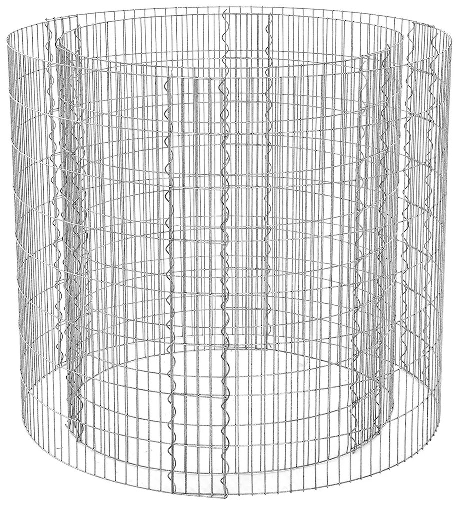 Gabião redondo para pedras, gaiola decorativa de jardim | SONGMICS | 90 x 70 x 80 cm | prata | GGB879.