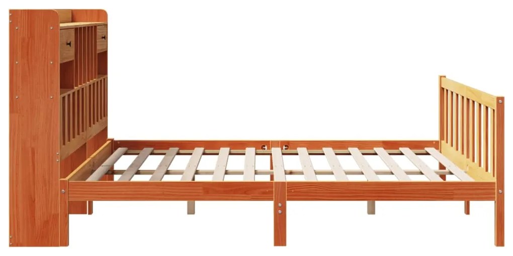 Cama com estante sem colchão 200x200 cm pinho maciço