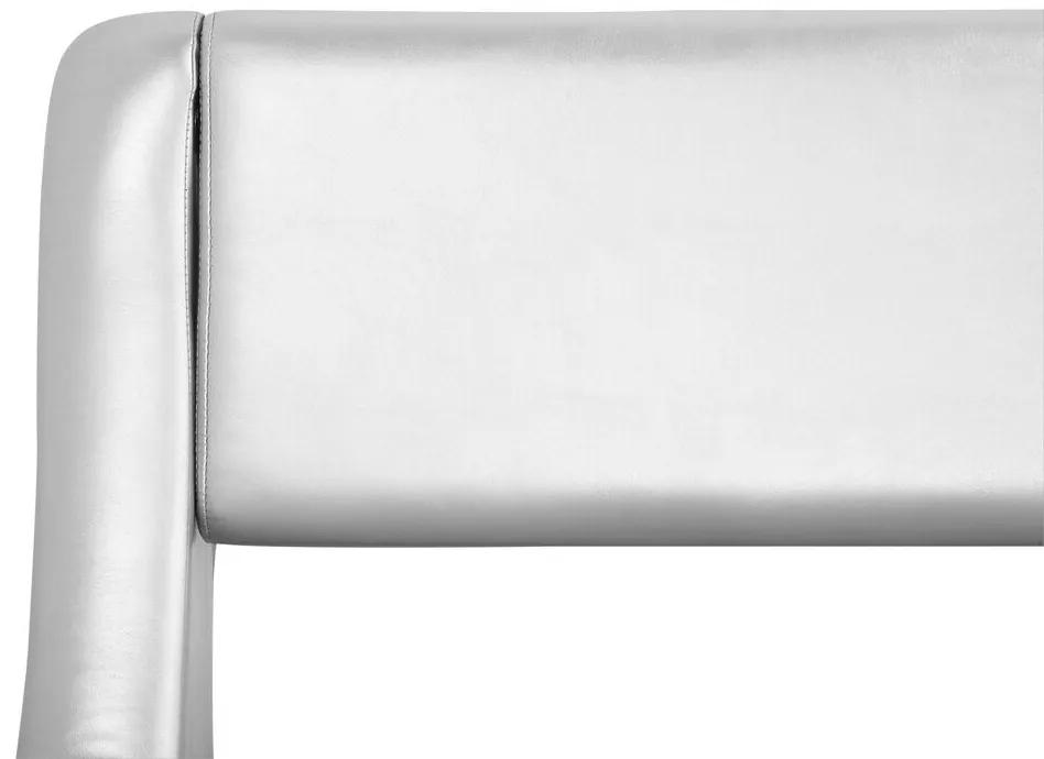 Cama de casal com arrumação em pele sintética prateada 180 x 200 cm AVIGNON Beliani
