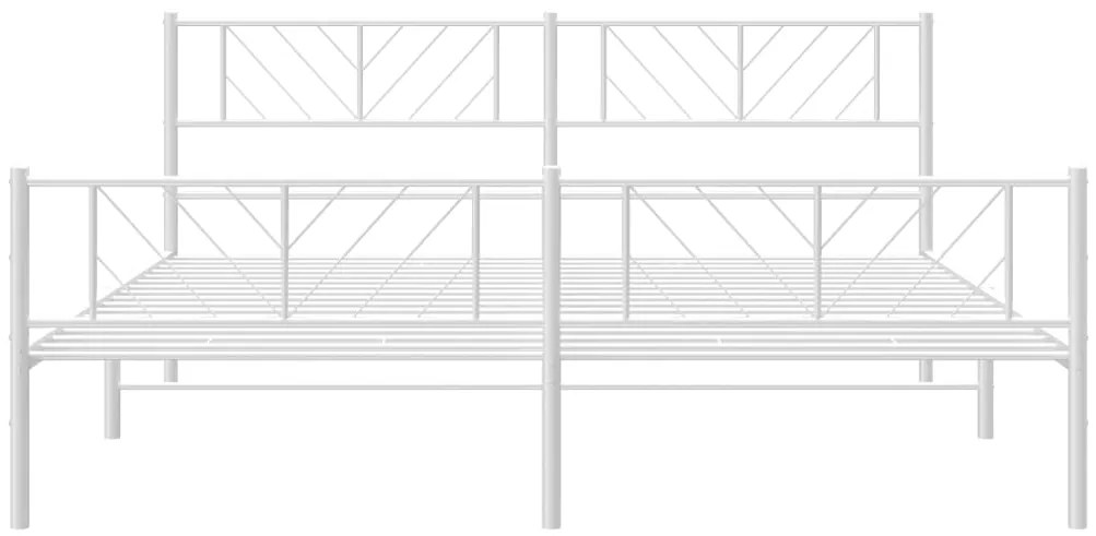 Estrutura de cama com cabeceira e pés 183x213 cm metal branco