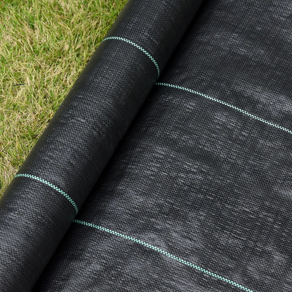 Malha Geotêxtil 1x50 m Malha de Jardim Contra Ervas Daninhas 100 g / m
