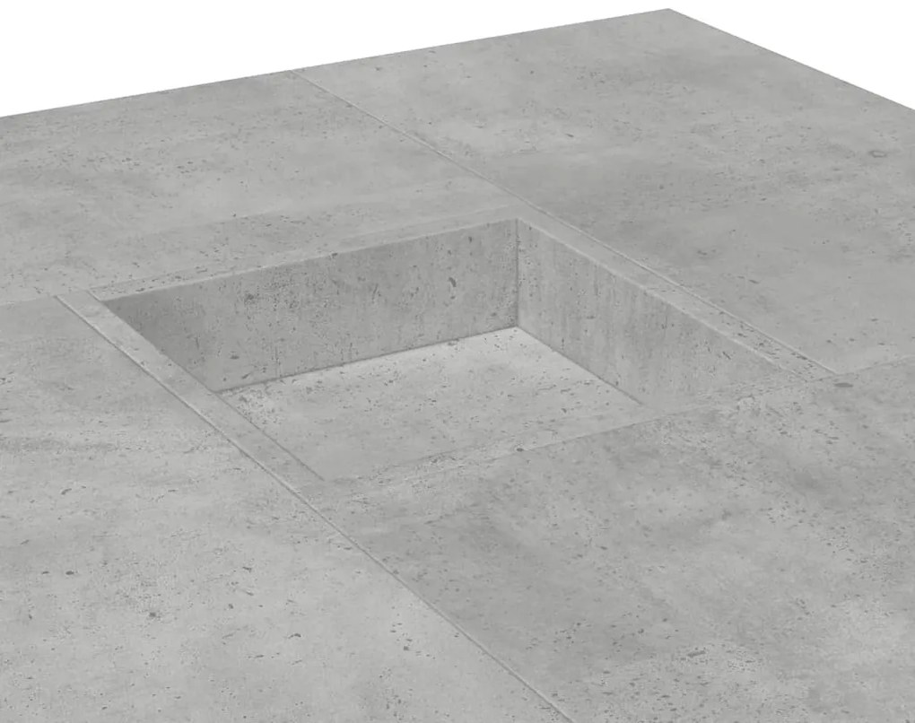 Mesa de centro 80x80x40 derivados de madeira cinzento cimento