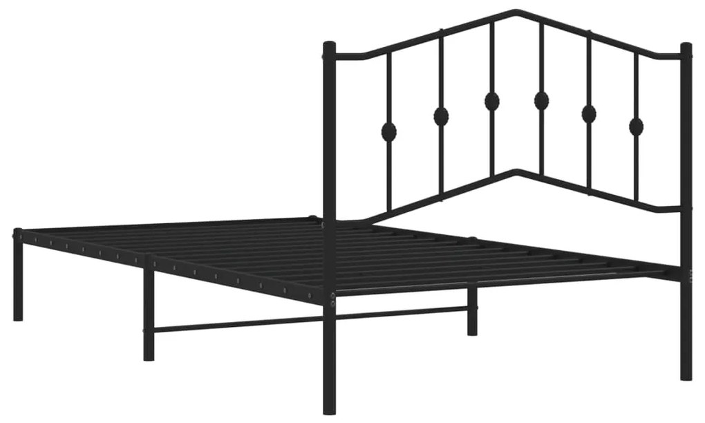 Estrutura de cama com cabeceira 107x203 cm metal preto