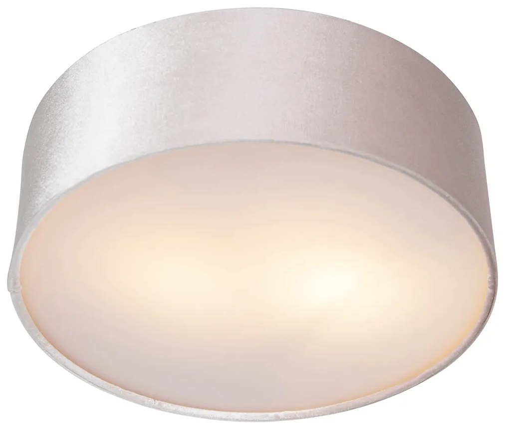 Candeeiro de teto moderno rosa 30 cm com interior dourado - Drum Moderno