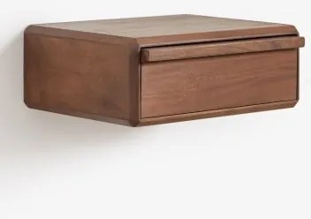 Mesinha De Cabeceira Flutuante 40x30 Cm Em Madeira De Acácia Nordilan Castanho-acácia Escuro - Sklum